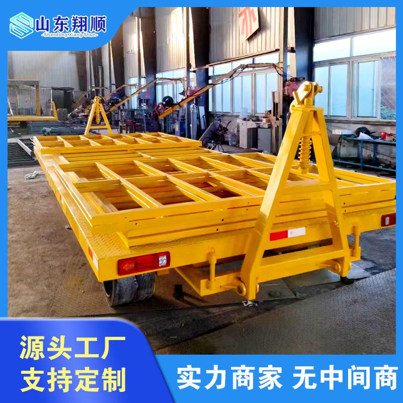 厂家牵引式平板拖车大吨位货物厂区仓库重型转运车牵引平板车 - 图0
