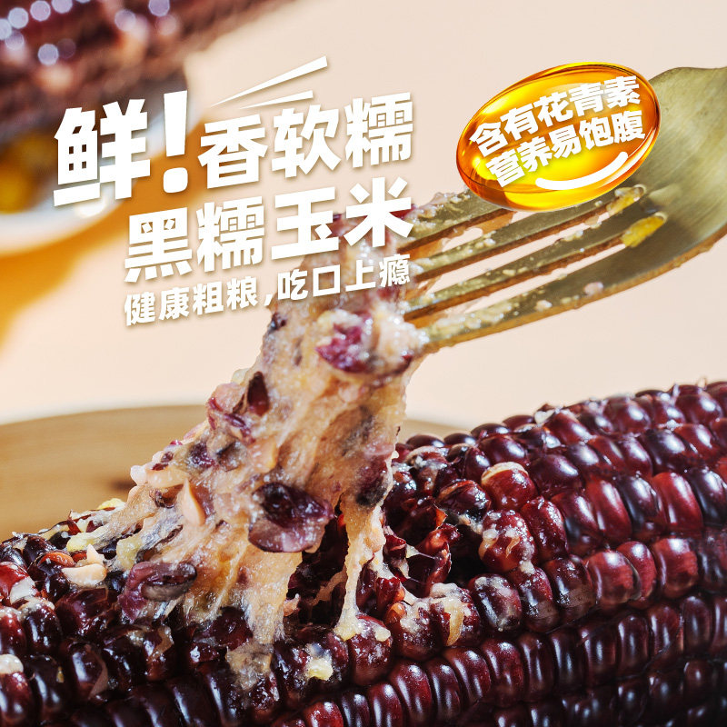 东北黑糯玉米粘黏大棒真空包装低脂粗粮黄糯玉米非即食新鲜甜玉米