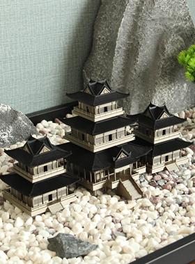 楼阁高楼古风建筑鱼缸假山盆景微景观造景装饰家居水陆缸摆件模型