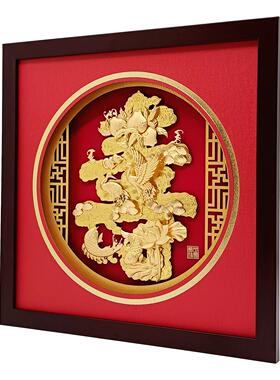 祝寿贺寿大寿字金箔画松鹤寿桃摆件爷爷奶奶80大寿辰礼品生日贺礼