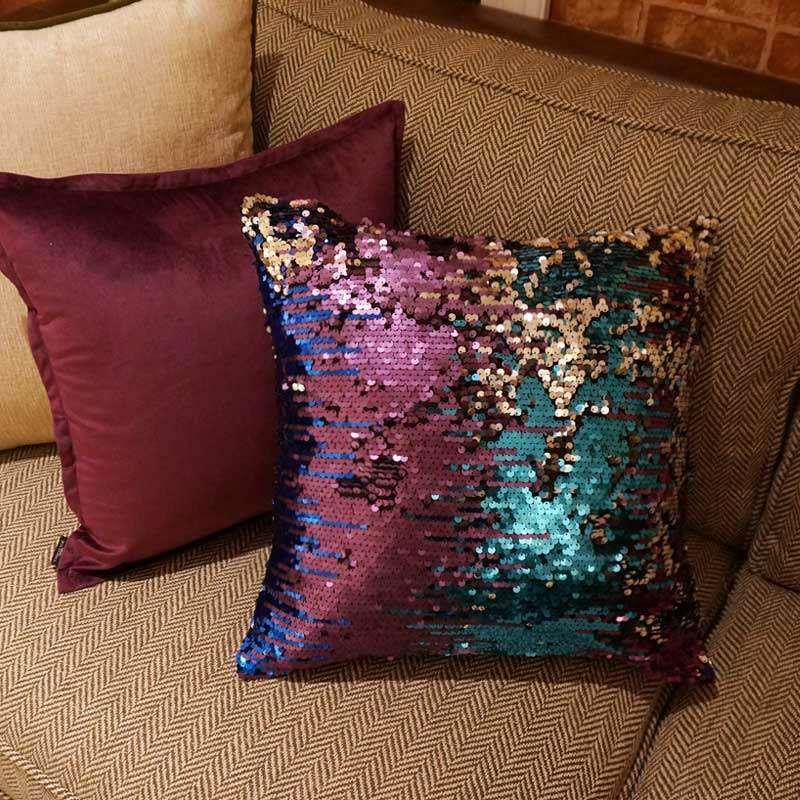 ins Wind现代休闲彩色亮片客厅沙发枕垫套无芯卧室床头靠垫大,淘宝优惠券,粉丝福利购,淘宝优惠卷
