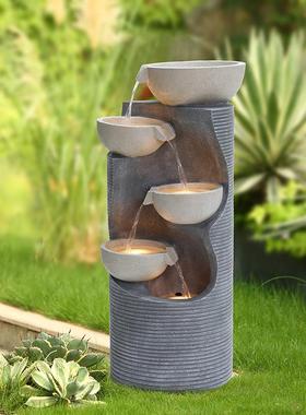 现代流水生财摆件喷泉装饰品阳台花园户外庭院家居落地循环水景观