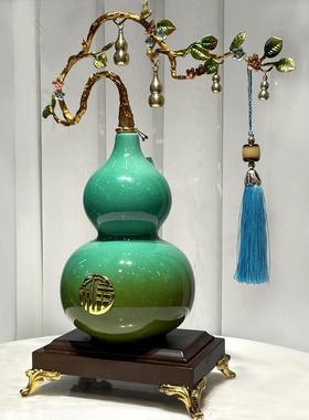 新中式客厅玄关葫芦五福临门摆件家居工艺品电视柜乔迁装饰品礼品