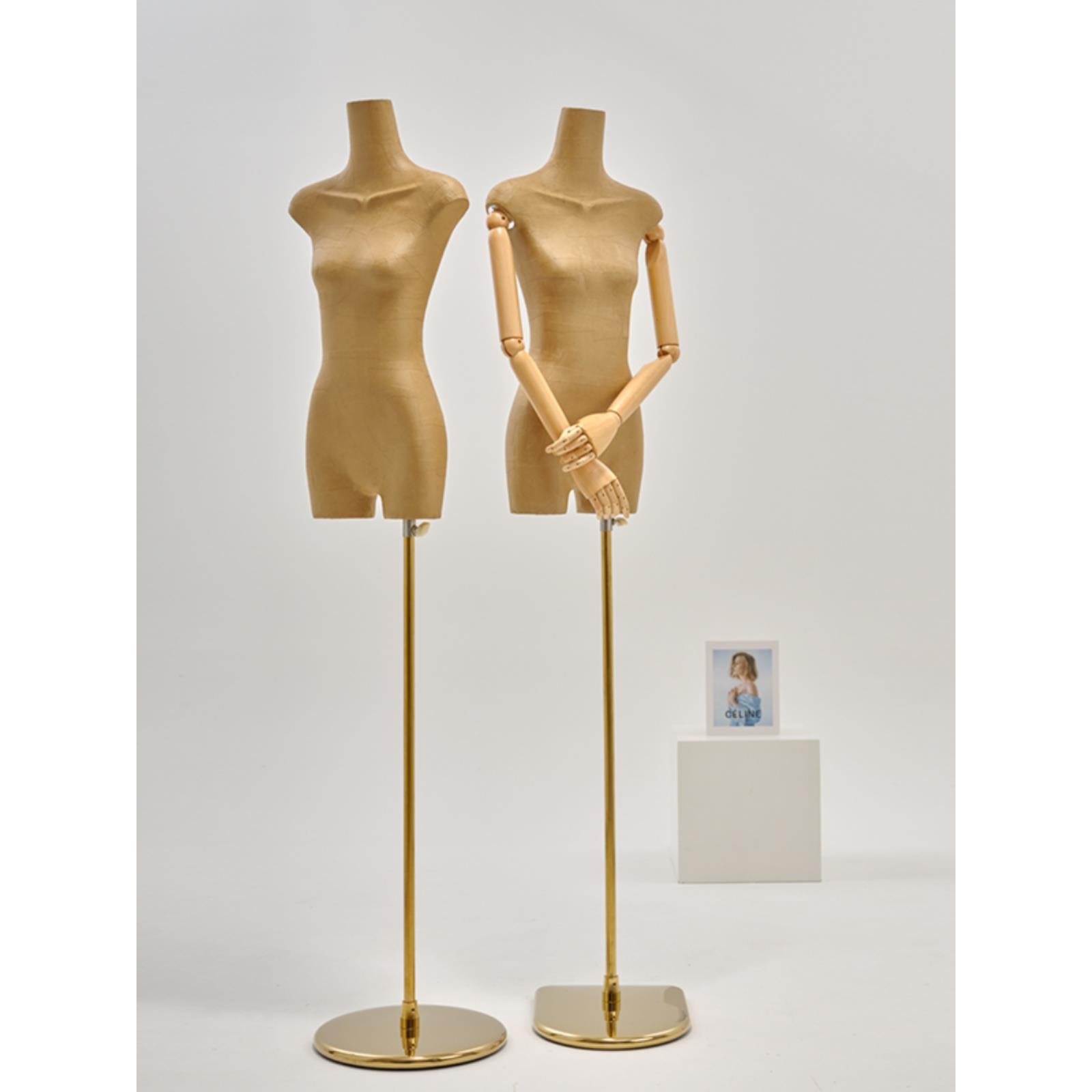 服装店女装复古牛皮纸长脖扁身模特展示架全身假人偶半身橱窗道具 - 图2