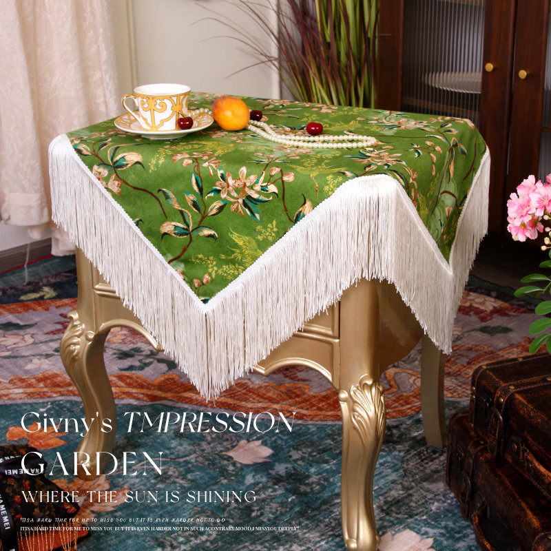 高端复古桌布风流苏法式中古风餐桌台布高级感装饰盖巾长桌桌布,淘宝优惠券,粉丝福利购,淘宝优惠卷