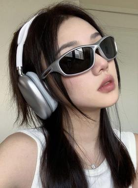 赛博未来感银色Y2K男女同款骑行太阳眼镜ins网红街头千禧辣妹太阳