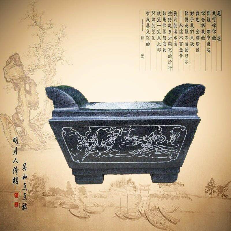 石雕香炉石头精美香炉 吉祥如意香炉青石石雕圆形带耳朵25CM香炉,淘宝优惠券,粉丝福利购,淘宝优惠卷