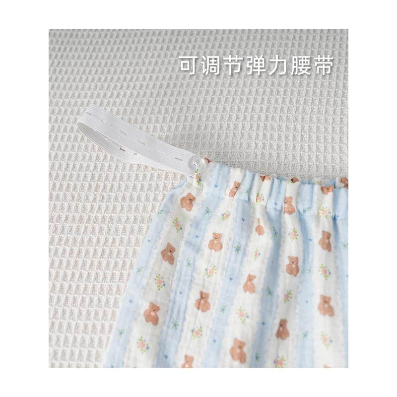 婴儿棉纱月子服双层纯棉纱布全棉薄款住院产后哺乳可调节睡衣裤套,淘宝优惠券,粉丝福利购,淘宝优惠卷