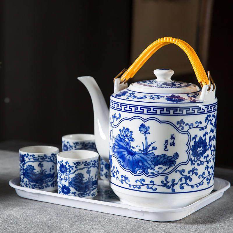 【景德镇发货】大容量耐高温陶瓷凉水茶壶青花瓷器家用陶瓷冷水壶,淘宝优惠券,粉丝福利购,淘宝优惠卷