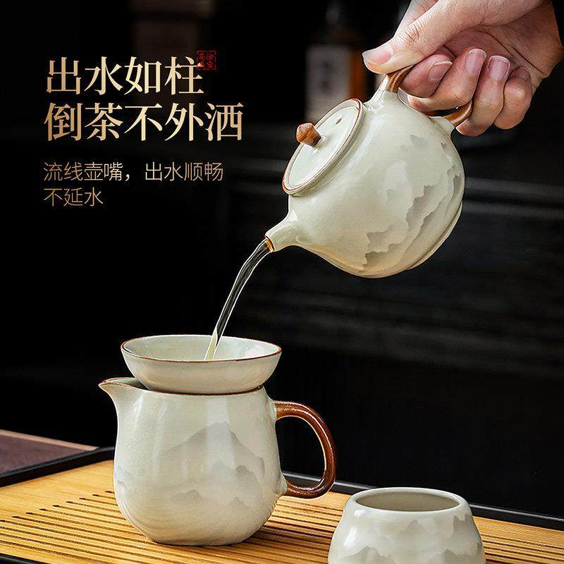 汝窑旅行茶具茶盘套装外出携带可携式户外露营陶瓷茶壶随身泡茶器,淘宝优惠券,粉丝福利购,淘宝优惠卷
