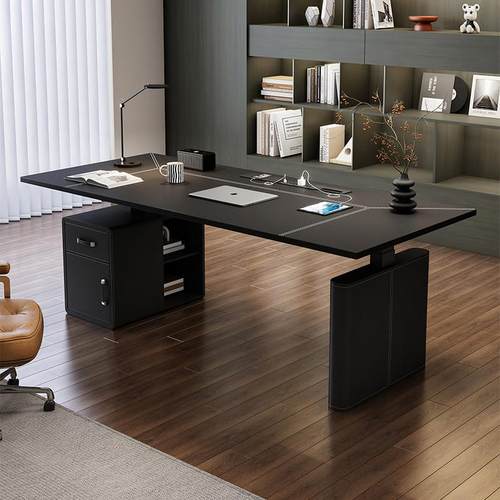 电动升降桌腿台式电脑桌子智能电机芯工作台家用实木办公电竞书桌 - 图0