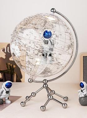 地球仪摆件轻奢高档带灯光卧室宇航员太空人12岁男孩生日礼物女生