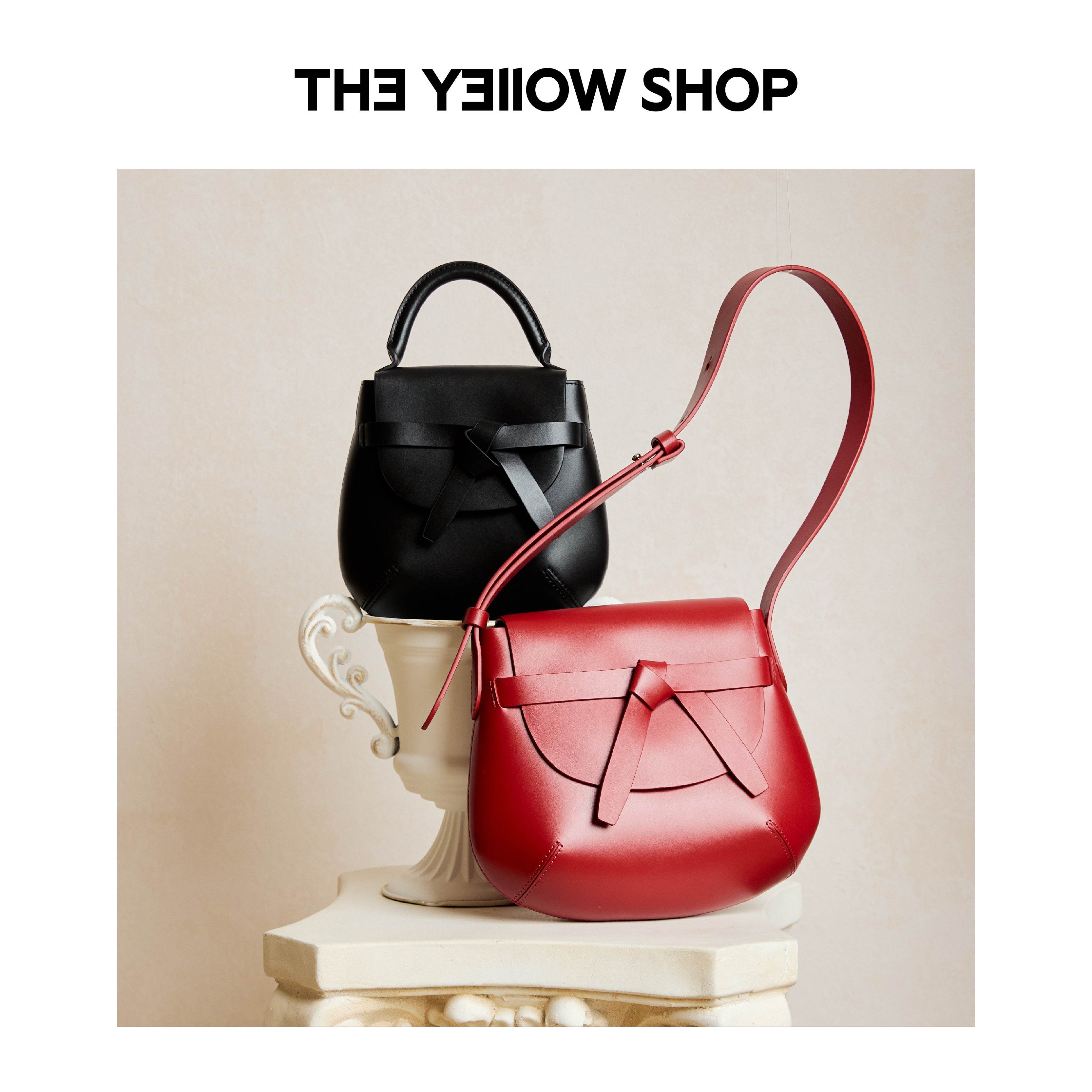 THE YELLOW SHOP2025年新款红色包包纳帕小牛皮马鞍包中号,淘宝优惠券,粉丝福利购,淘宝优惠卷