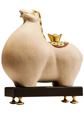 热销马上有钱摆件陶瓷招财办公室领导装饰酒柜工艺礼品摆饰新店开