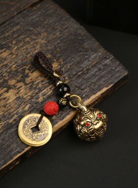 【师傅推荐】黄铜红眼貔貅铃铛汽