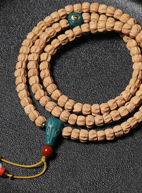 精品百香籽手串108颗手工藏式直切深坑顺纹鬼脸单圈柏香籽文玩男