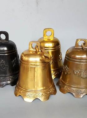 纯铜铸造风铃挂件铜钟铜铃铛庭院寺庙中式创意装饰品挂件六字真言