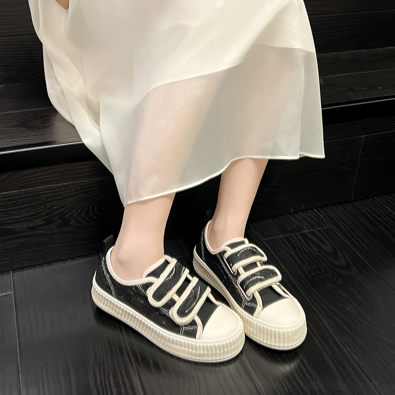 环球官方蕾丝帆布女鞋2024夏季透气平底韩版魔术贴网纱布鞋女板鞋,淘宝优惠券,粉丝福利购,淘宝优惠卷