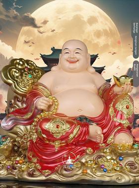树脂如意弥勒佛大肚笑佛像店铺开业送礼客厅招财金蟾家用供奉摆件