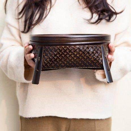 中式竹编茶具收纳筐茶具漆茶盒功夫茶道储存篮子食盒复古手工茶箱,淘宝优惠券,粉丝福利购,淘宝优惠卷