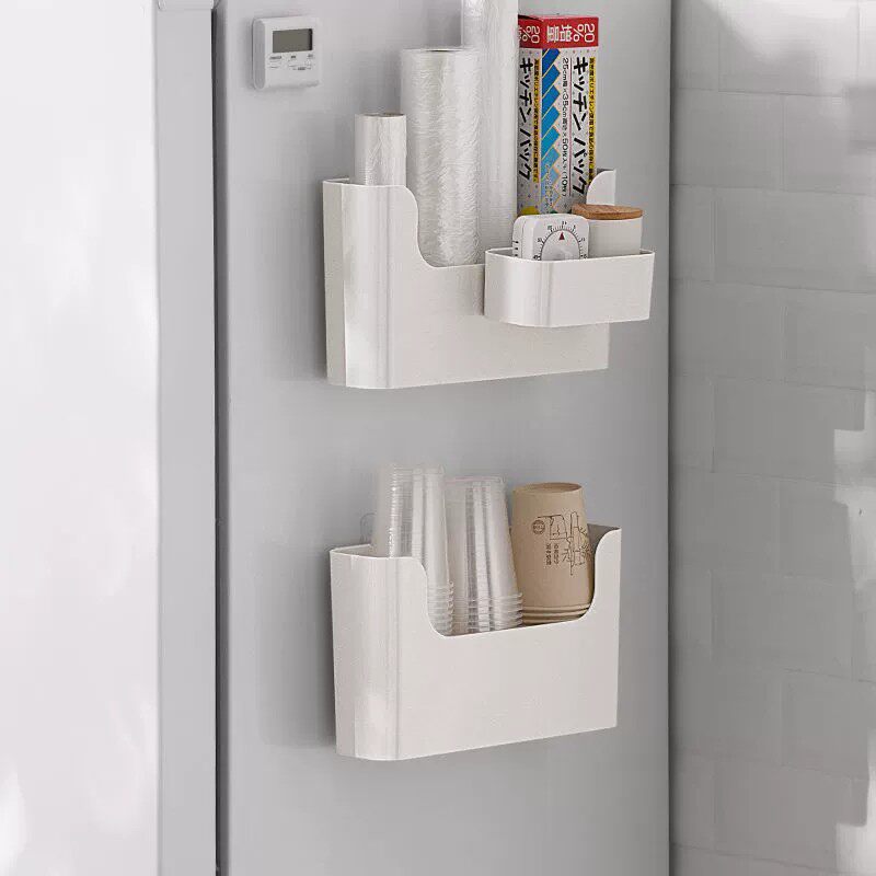 厨房柜门内侧收纳盒壁挂式免打孔收纳神器橱柜门冰箱保鲜膜置物架,淘宝优惠券,粉丝福利购,淘宝优惠卷