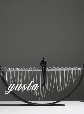 简约轻奢别墅酒店摆件样板间玄关柜客厅酒柜电视柜创意软装装饰品