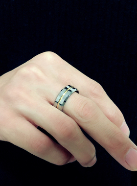 花京远男生钨钢宽版不掉色戒指