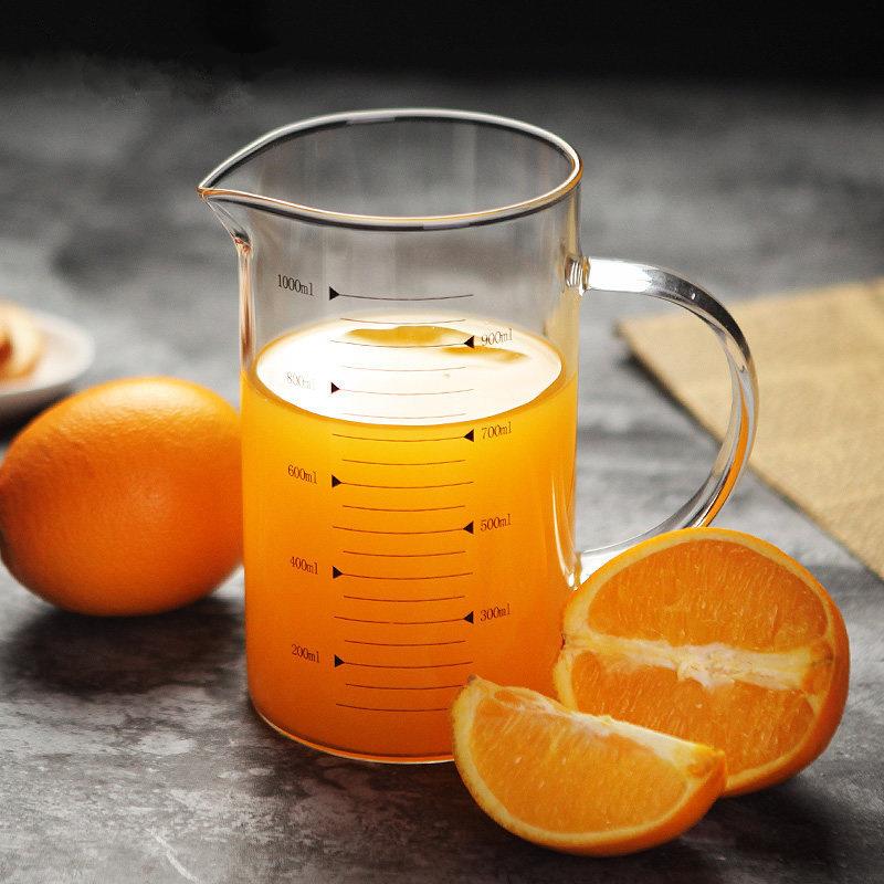 高硼硅玻璃水晶量杯儿童刻度微波炉可加热杯子早餐杯燕麦杯水茶杯 - 图2