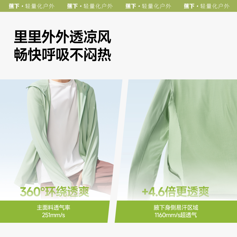蕉下男士透气防晒服AS105防晒衣男凉感速干户外皮肤衣防晒外套夏 - 图1