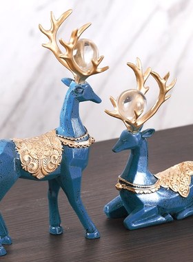 欧式客厅电视柜摆件轻奢高档家居饰品鹿玄关柜酒柜工艺品乔迁礼品