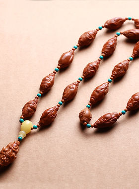 橄榄核十八弥勒长串脖挂项链橄榄胡核雕男女文玩佛珠手链手串念珠