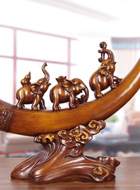 吉祥招财大象摆件三只小象轻奢家居客厅玄关酒柜装饰乔迁新居礼品