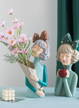 泡泡女孩玄关放钥匙的收纳摆件门口托盘客厅家居电视柜创意装饰品