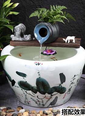 搭配鱼缸流水摆件金鱼缸配件喷泉加湿器循环水摆件办公室流水招财