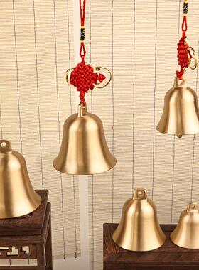 纯黄铜拉丝铃铛铜风铃宠物铃铛圣诞铃铛铜钟大号寺庙车载铃铛门口