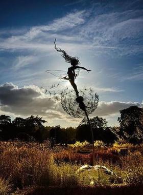 跨境新品蒲公英花仙子摆件铁艺工艺品花仙子金属工艺品花园装饰