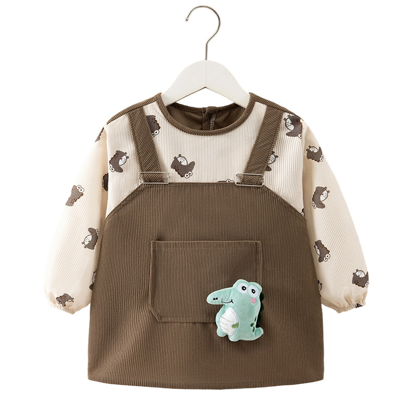 Children's smock, baby eating bib, autumn and winter apron, waterproof baby anti-dirty protective clothing, men's and women's baby bib, reverse wearing