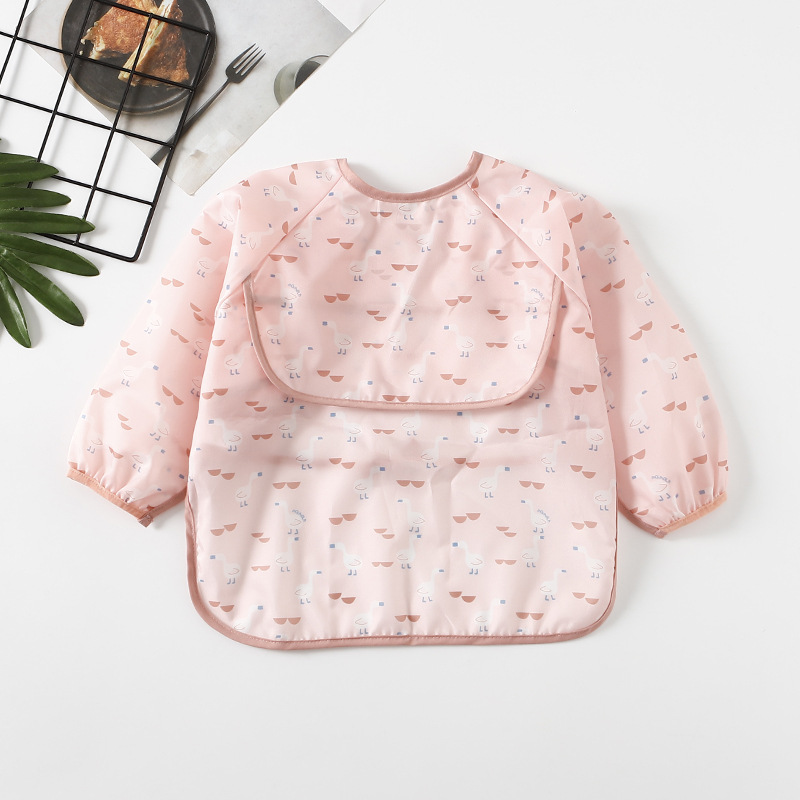 Umbrella children's waterproof bib long-sleeved baby waterproof coveralls infant polyester taffeta waterproof eating clothes