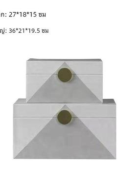 现代轻奢首饰盒衣帽间收纳盒样板房装饰摆件书房办公室梳妆台饰品