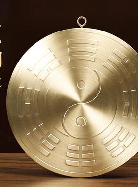 黄铜圆形山海镇八卦镜室外挂件麒麟山海镇摆件家用室内八卦镜凸镜