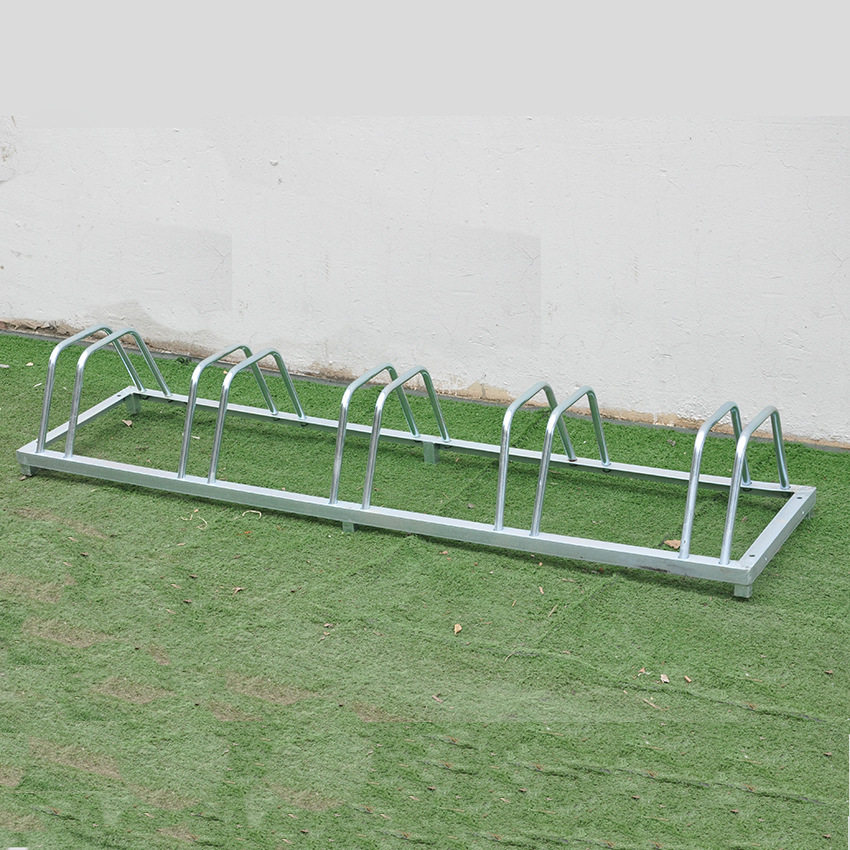 Stainless steel silver multi-space bicycle non-motor vehicle parking rack parking space display rack shared parking space