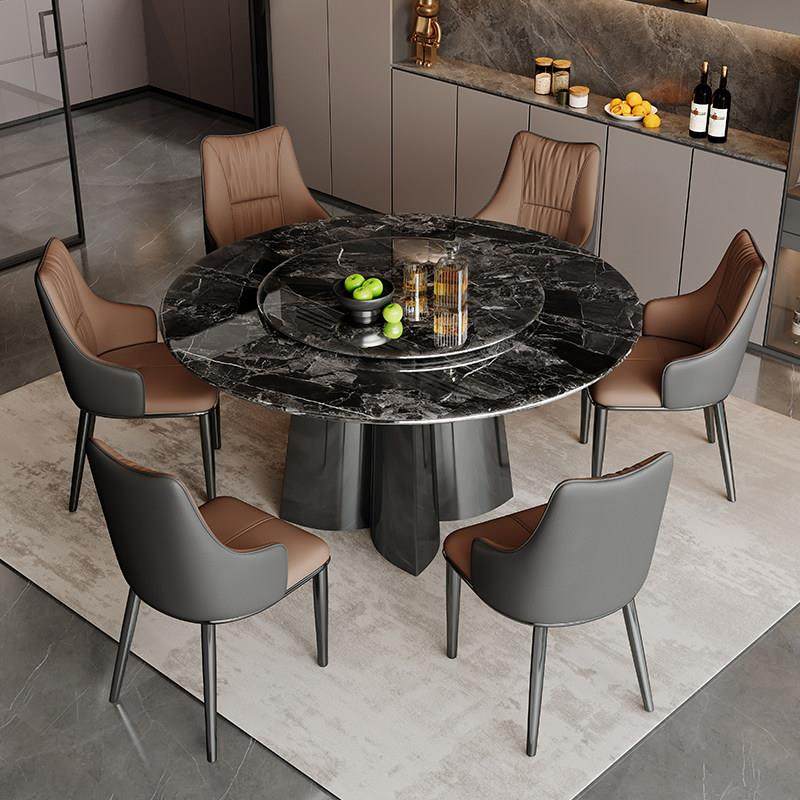 圆桌轻奢大理石餐桌椅家用现代简约超晶石小户型高端微晶石饭桌子,淘宝优惠券,粉丝福利购,淘宝优惠卷
