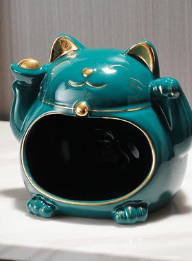 招财猫钥匙收纳玄关摆件入户门口鞋柜客厅家居装饰品乔迁新居礼品
