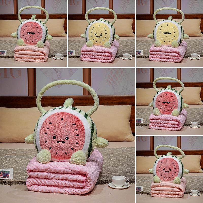 西瓜抱枕被子两用毯子二合一车载靠枕办公室汽车午睡枕头加厚折叠,淘宝优惠券,粉丝福利购,淘宝优惠卷