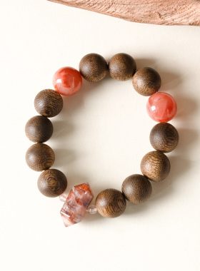 【灵感迸发】南红奇楠沉香手串范李李激发创造力木质能量手链饰品