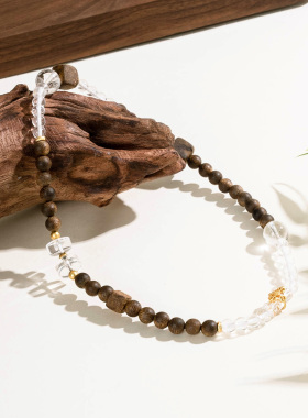 【开运净心】消负能来灵感白水晶奇楠手串范李李修行冥想打坐手链