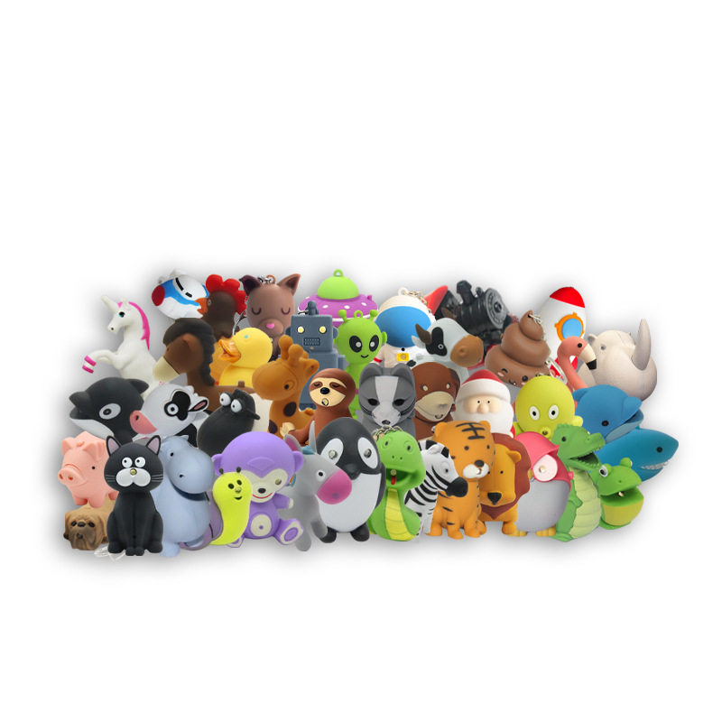 钥匙扣七夕情人节情侣可爱创意个性潮流led发光发声钥匙扣厂家