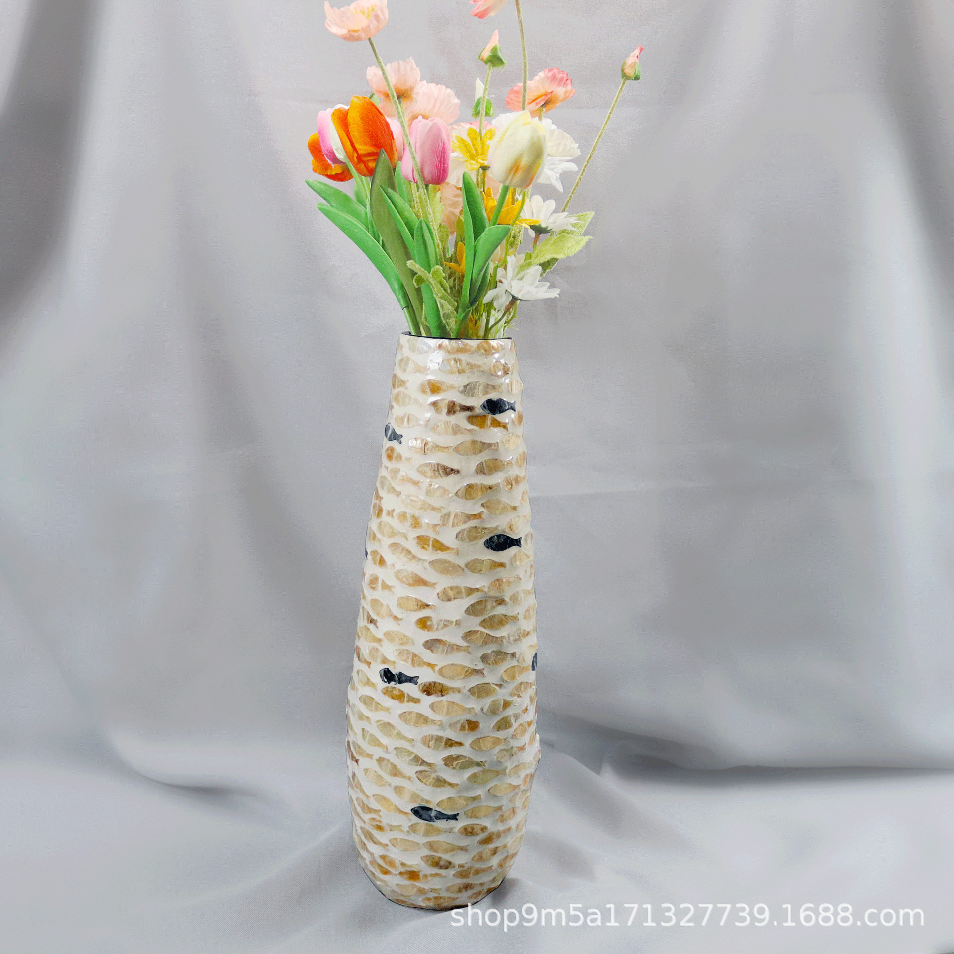 北欧风贝壳花瓶家居摆件客厅插花创意简约干花电视柜餐桌装饰品,淘宝优惠券,粉丝福利购,淘宝优惠卷