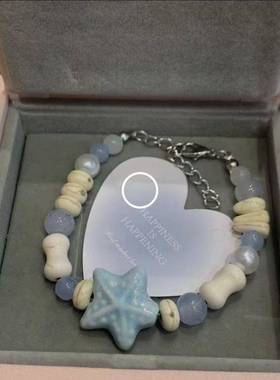 2024年爆款 粉蓝色串珠海星手链女小众甜美少女送闺蜜 礼物手饰品