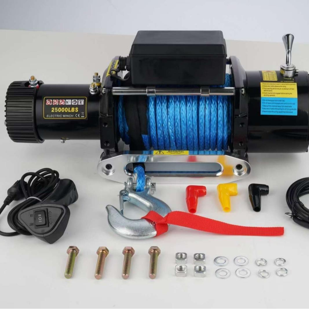 工厂25000磅12V24V汽车卡车电动绞盘拖拉牵引大型重物 - 图3